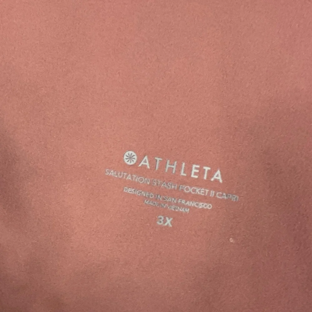 Athleta Capri Leggings Womens 3X Brown Salutation Stash Pocket II Yoga Gym